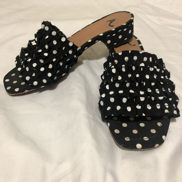 ALEXACHUNG Polka-dot ruffle slides - Picture 4 of 7